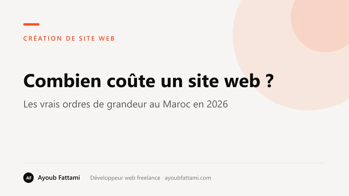 Combien coûte la création d’un site web au Maroc en 2026 ? Les vrais ordres de grandeur