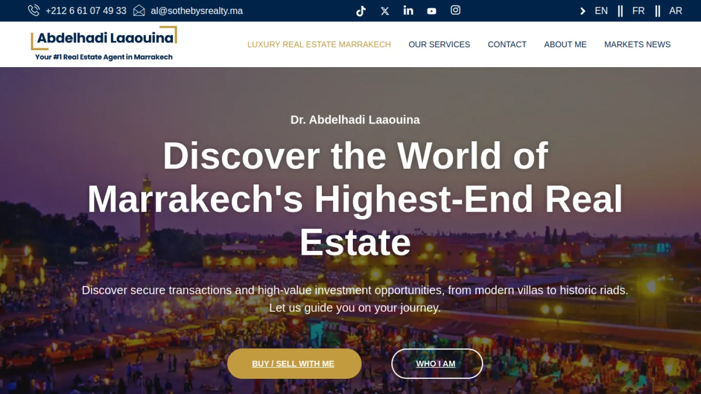 Aperçu du site Abdel Realty — projet réalisé par Ayoub Fattami